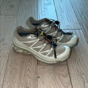 Salomon Beige and White Trail Shoes